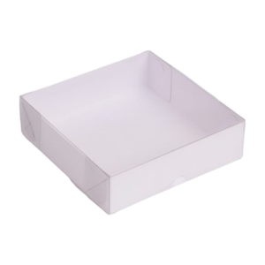CAIXA DE ACETATO C/T TRANSPARENTE 16X16X4 QUAD BRANCO - C/10 UNIDADES