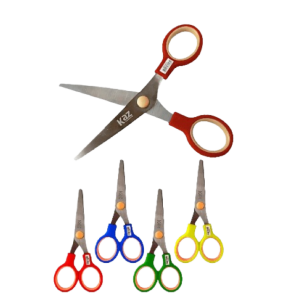 TESOURA ESC. 14CM CABO COLORIDO UND KAZ