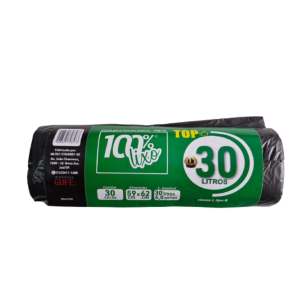 SACO PARA LIXO ROLO 30L - C/30 UNIDADES PRETO TOP
