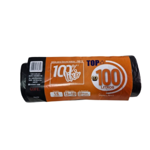 SACO DE LIXO PRETO 100L - KIT C/10 PACOTES